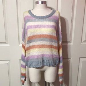 WILD FABLE Multi Stripe Crop Sweater NWOT Size XL